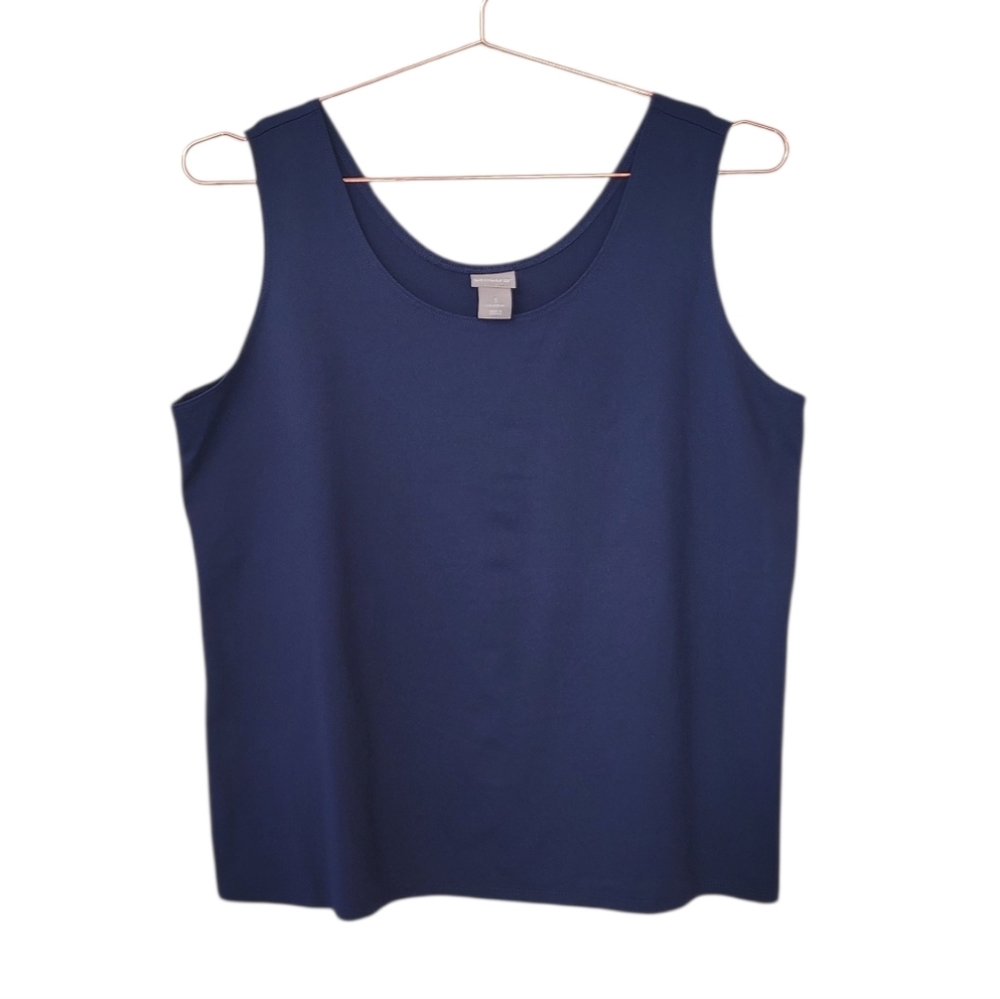 CHICO'S Navy Sleeveless Shell Tank Top Size 3 (US XL)